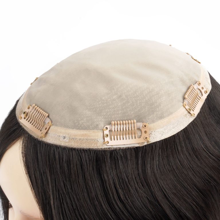 מערכת שיער קליפסים עם טופ במרקם משי לנשים מערכת שיער קליפסים עם טופ במרקם משי לנשים                                                                            4